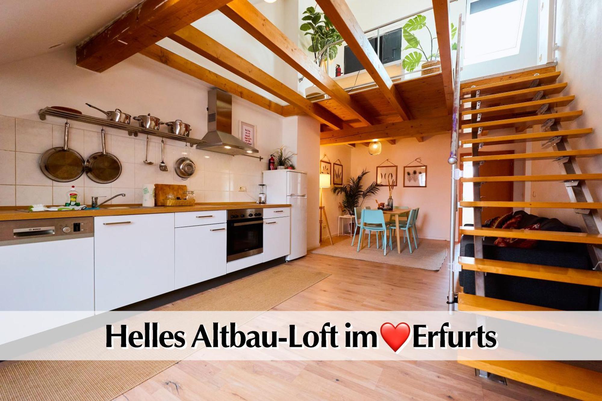 Helle 72Qm Maisonette Wohnung Im Herzen Erfurts Mit Kingsize Bett, Smart-Tv, Etc Extérieur photo